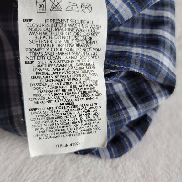 5.11 Tactical Mens Plaid Long-Sleeve Button-Up Shirt Medium Blue Casual Pocket - Picture 8 of 9